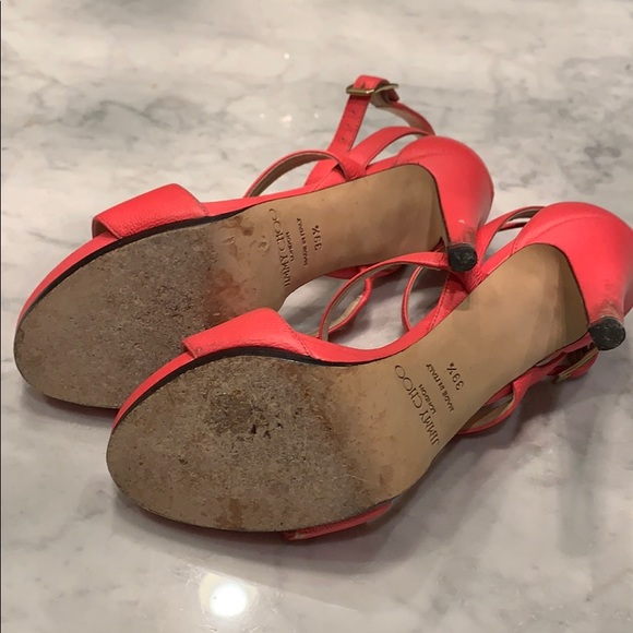 JIMMY CHOO Neon Grainy Calf Sandal - Picture 4 of 5